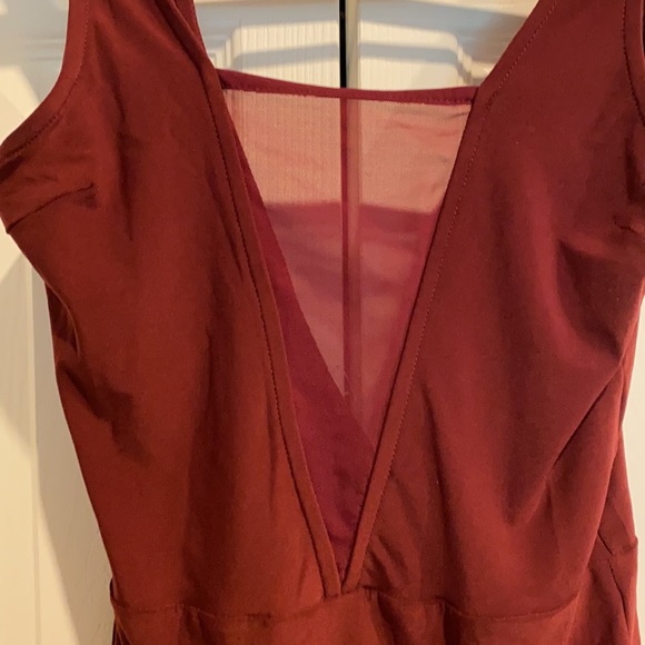 Forever 21 Maroon Mesh Front Bodysuit - Picture 4 of 4